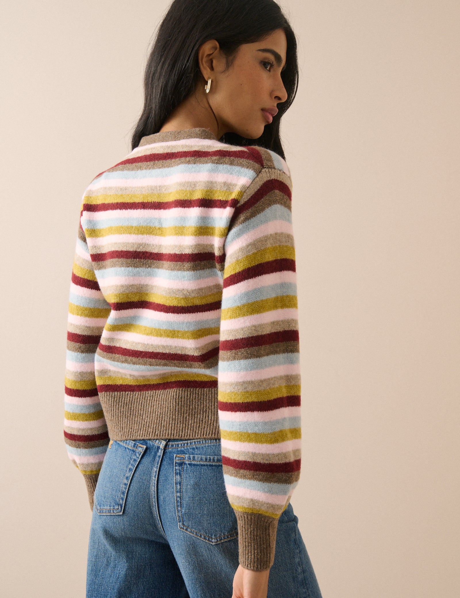 Multi-Coloured Neck Tie Cardigan