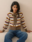 Multi-Coloured Neck Tie Cardigan