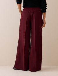 Burgundy High Waisted Rue Wide Leg Trousers