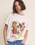 White Floral Graphic Oversized T-Shirt