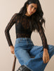 Black Lace High Neck Top