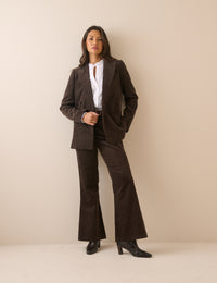 Brown Cord Double Breasted Alicia Blazer