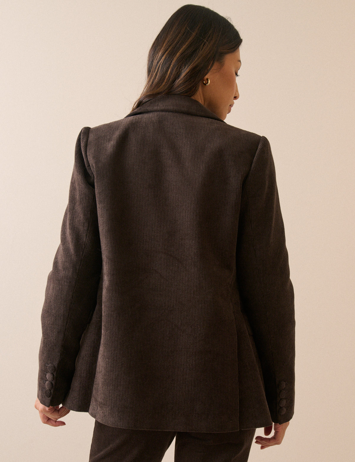 Brown Cord Double Breasted Alicia Blazer