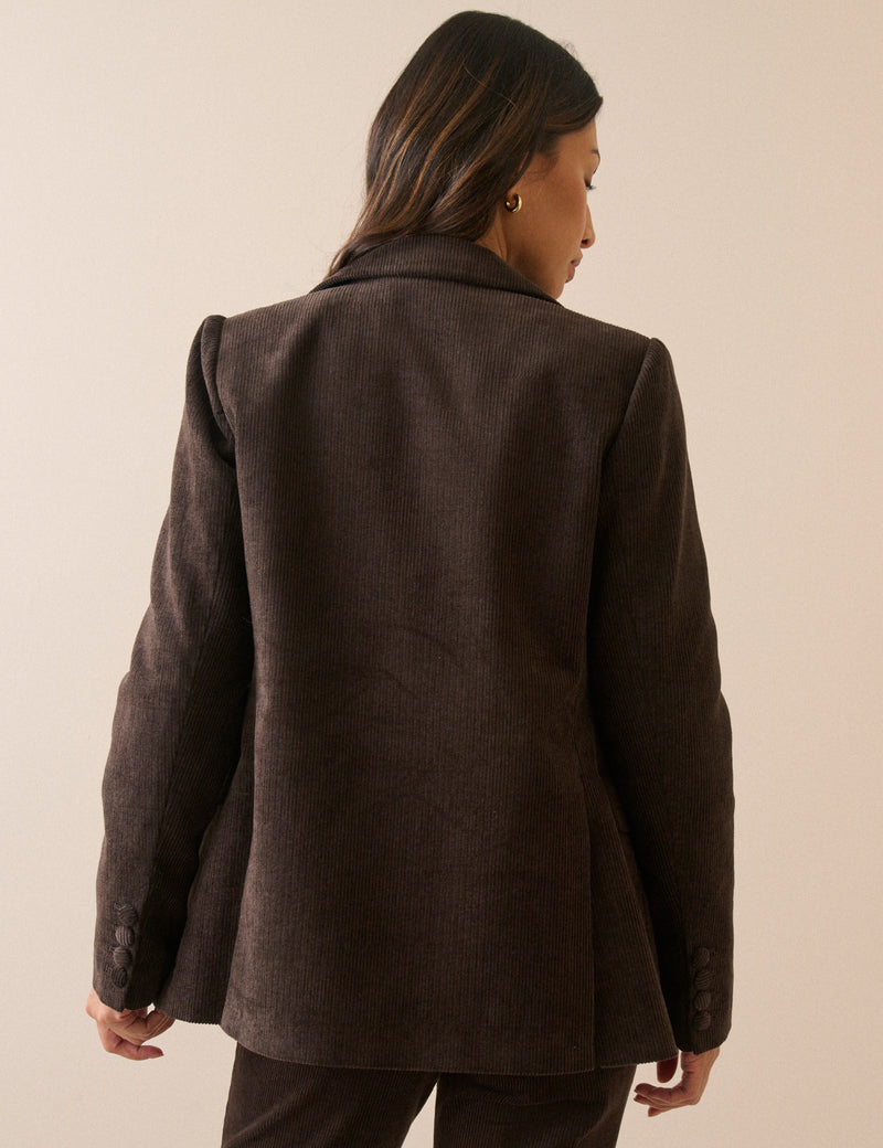 Brown Cord Double Breasted Alicia Blazer