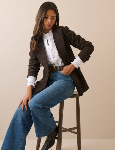 Brown Cord Double Breasted Alicia Blazer
