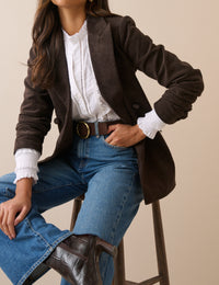 Brown Cord Double Breasted Alicia Blazer