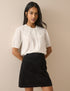 Black Cord Patch Pocket Mini Skirt