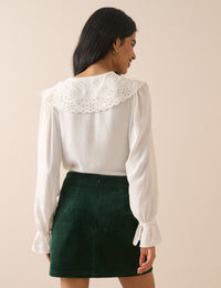 Forest Green Cord Patch Pocket Mini Skirt