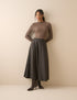Grey and Brown Tartan High Waisted Skirt