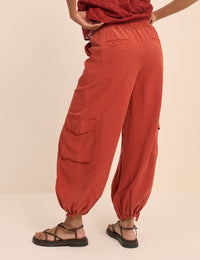 Red Utility Balloon Trousers