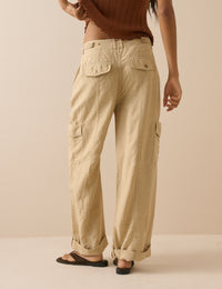 Sand Straight Leg Cargo Trousers