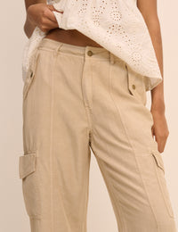 Sand Straight Leg Cargo Trousers