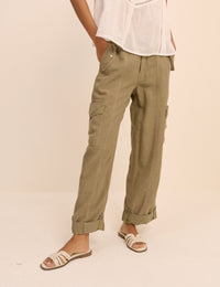 Khaki Straight Leg Cargo Trousers