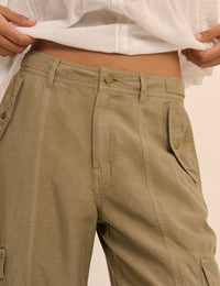 Khaki Straight Leg Cargo Trousers