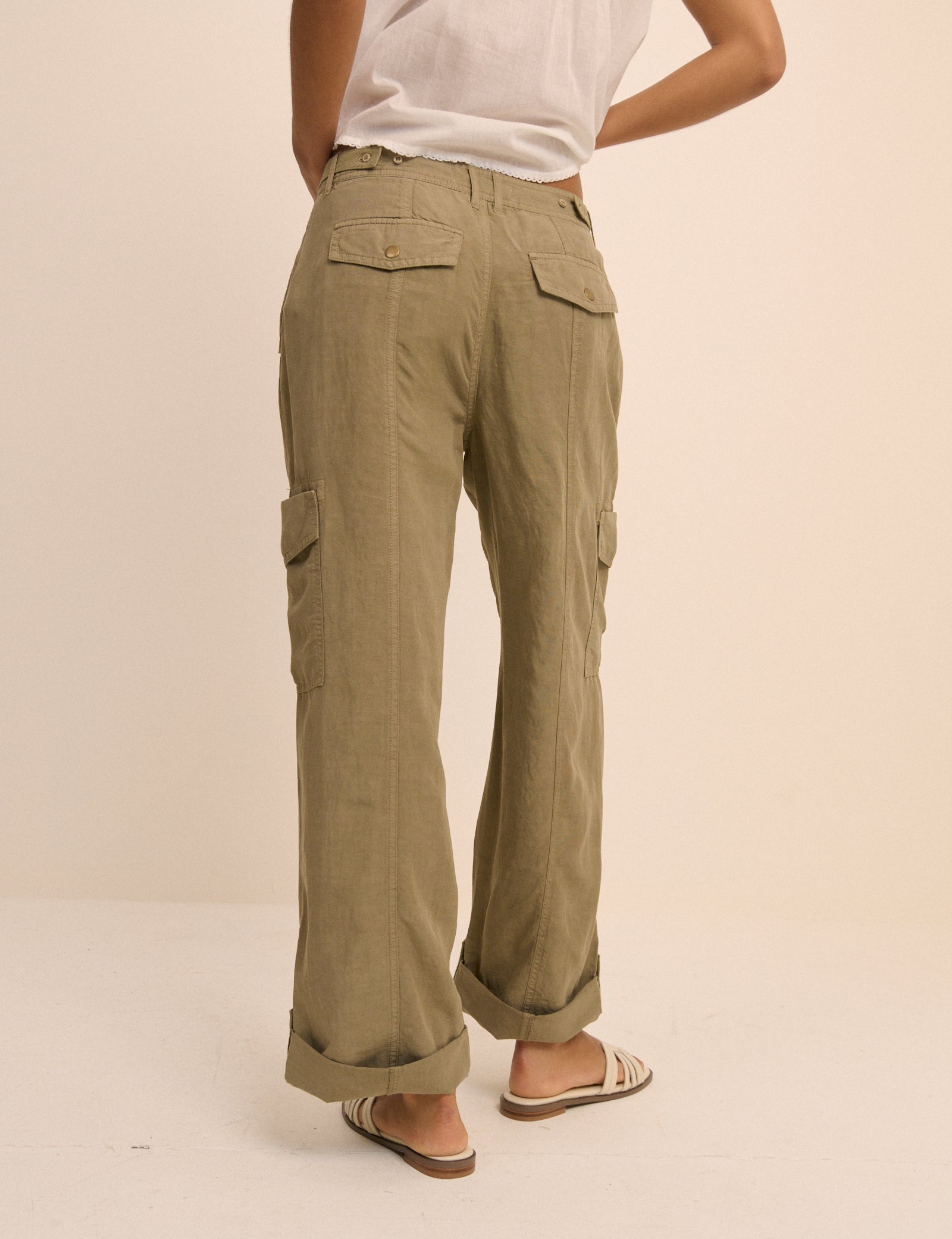 Khaki Straight Leg Cargo Trousers