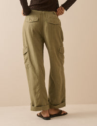 Khaki Straight Leg Cargo Trousers