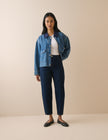 Dark Blue Denim Putney Barrel Leg Jeans