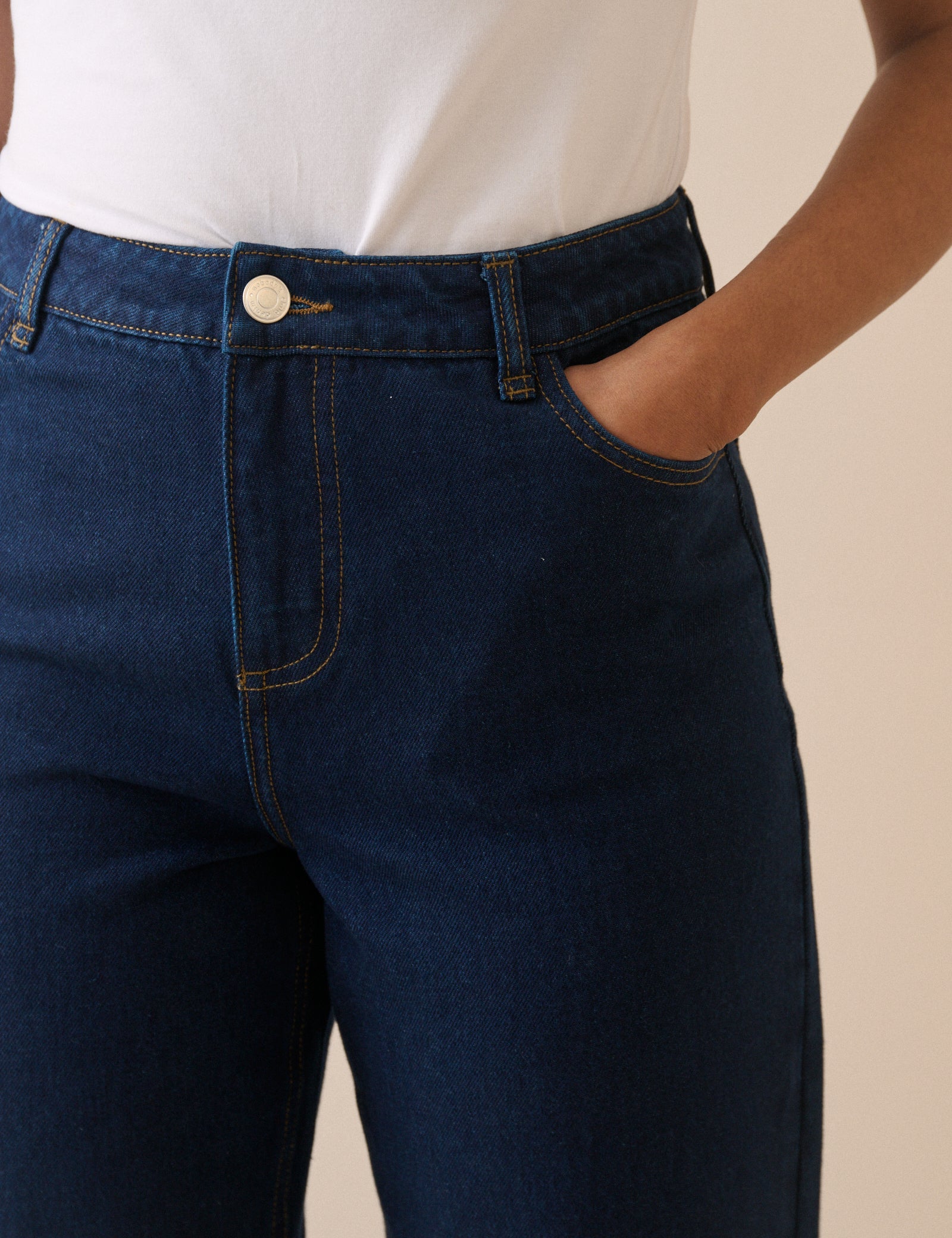 Dark Blue Denim Putney Barrel Leg Jeans