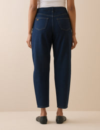 Dark Blue Denim Putney Barrel Leg Jeans