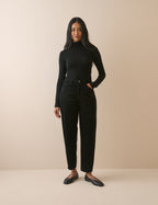 Black Cord Putney Barrel Leg Jeans