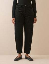 Black Cord Putney Barrel Leg Jeans