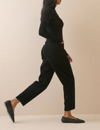 Black Cord Putney Barrel Leg Jeans