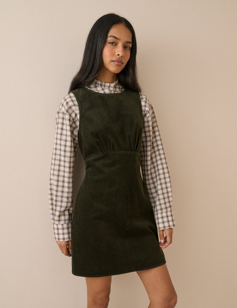 Green Cord Vicky Mini Dress