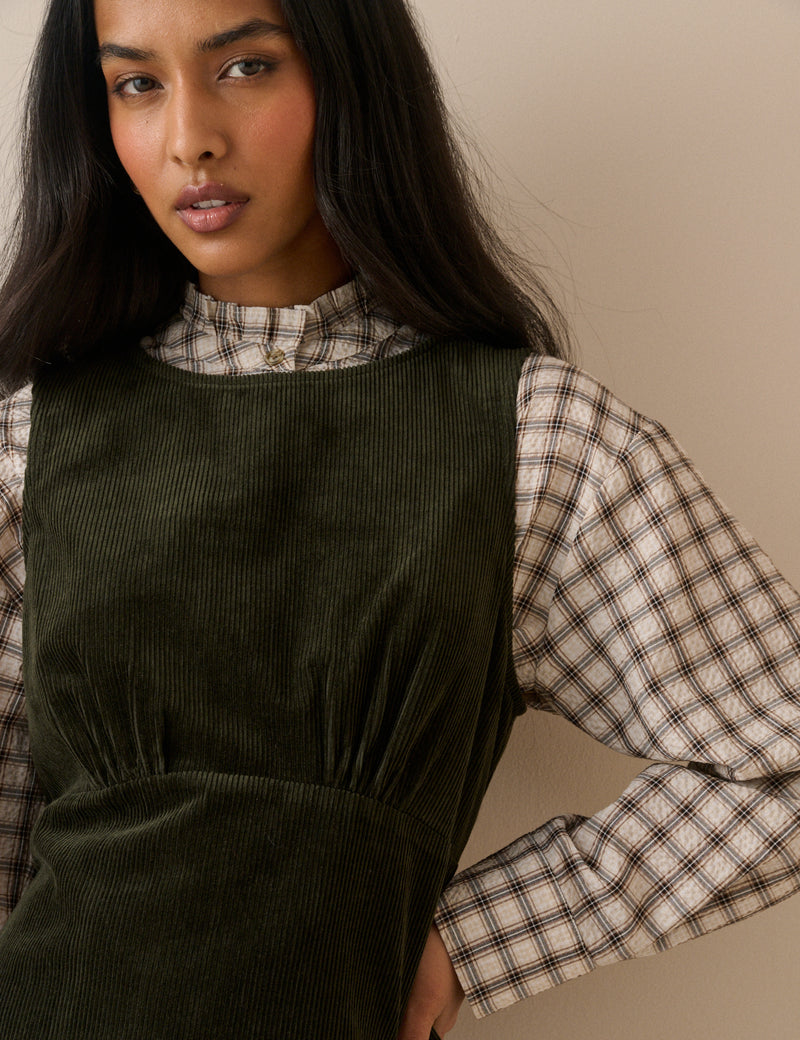Green Cord Vicky Mini Dress