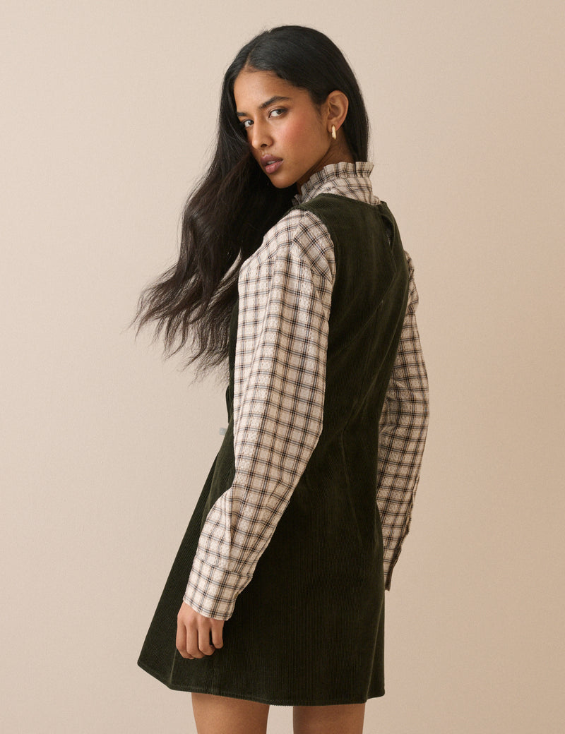 Green Cord Vicky Mini Dress