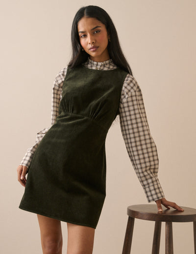 Green Cord Vicky Mini Dress