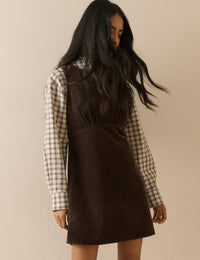Dark Brown Cord Vicky Mini Dress