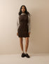 Dark Brown Cord Vicky Mini Dress