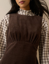 Dark Brown Cord Vicky Mini Dress