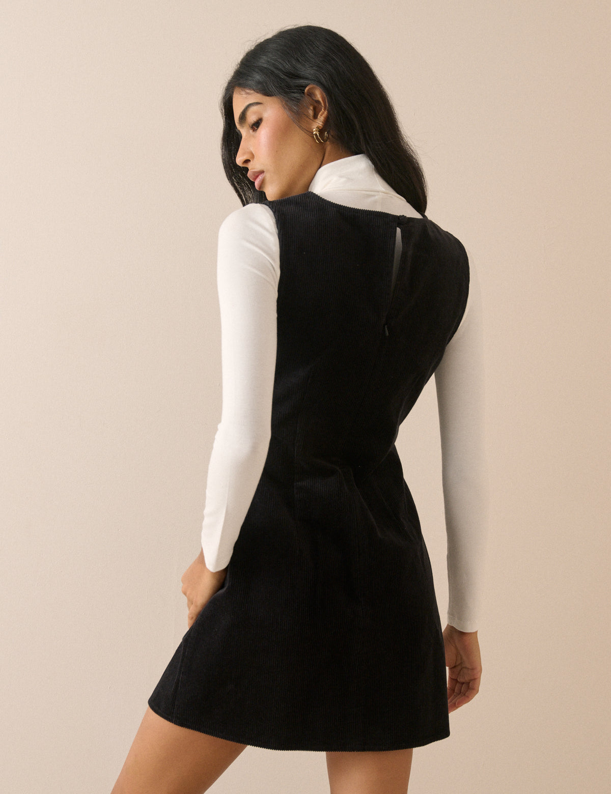 Black Cord Vicky Cord Mini Dress