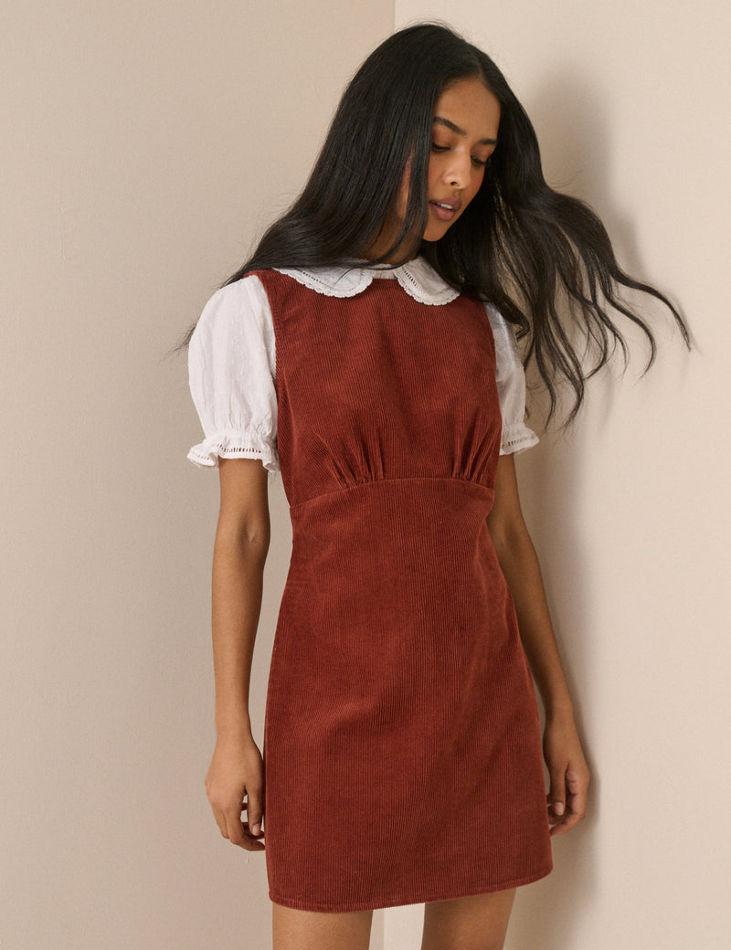Auburn Cord Vicky Mini Dress