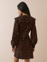 Black and Red Ditsy Cherry Hannah Cord Mini Dress