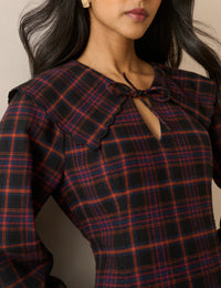 Black and Red Tartan Hannah Cord Mini Dress