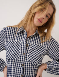 Navy Gingham Montego Midi Dress