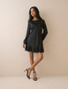 Black Lace Trim Satin Kamari Mini Dress