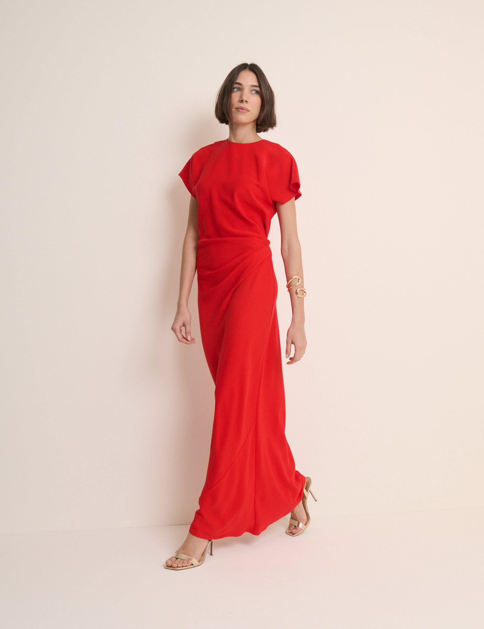 Red Asymmetric Naz Maxi Dress