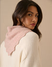 Light Pink Crochet Trim Triangle Scarf