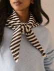 Brown and White Stripe Triangle Scarf