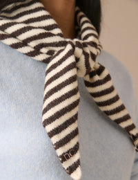 Brown and White Stripe Triangle Scarf