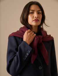 Burgundy Wool-Blend Large Triangle Scarf