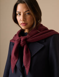Burgundy Wool-Blend Large Triangle Scarf