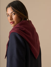 Burgundy Wool-Blend Large Triangle Scarf