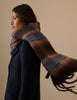 Brown and Blue Striped Blanket Scarf