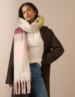 Pink Striped Blanket Scarf