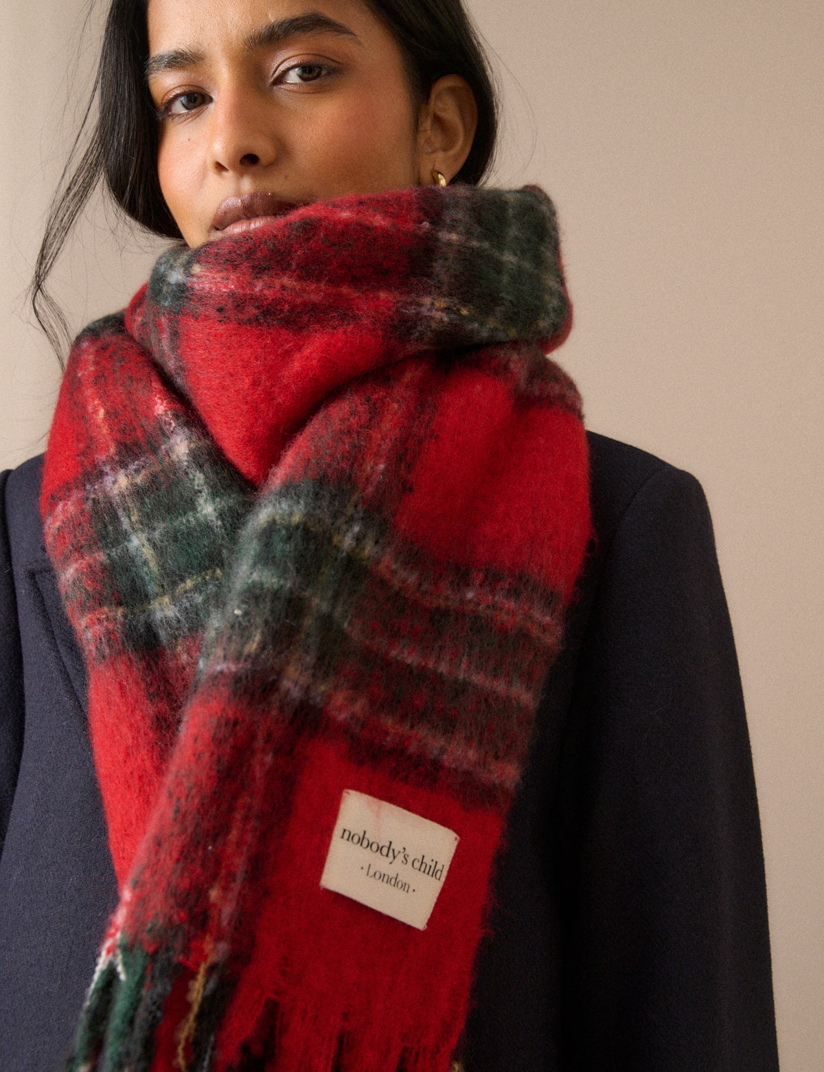 Red Tartan Blanket Scarf