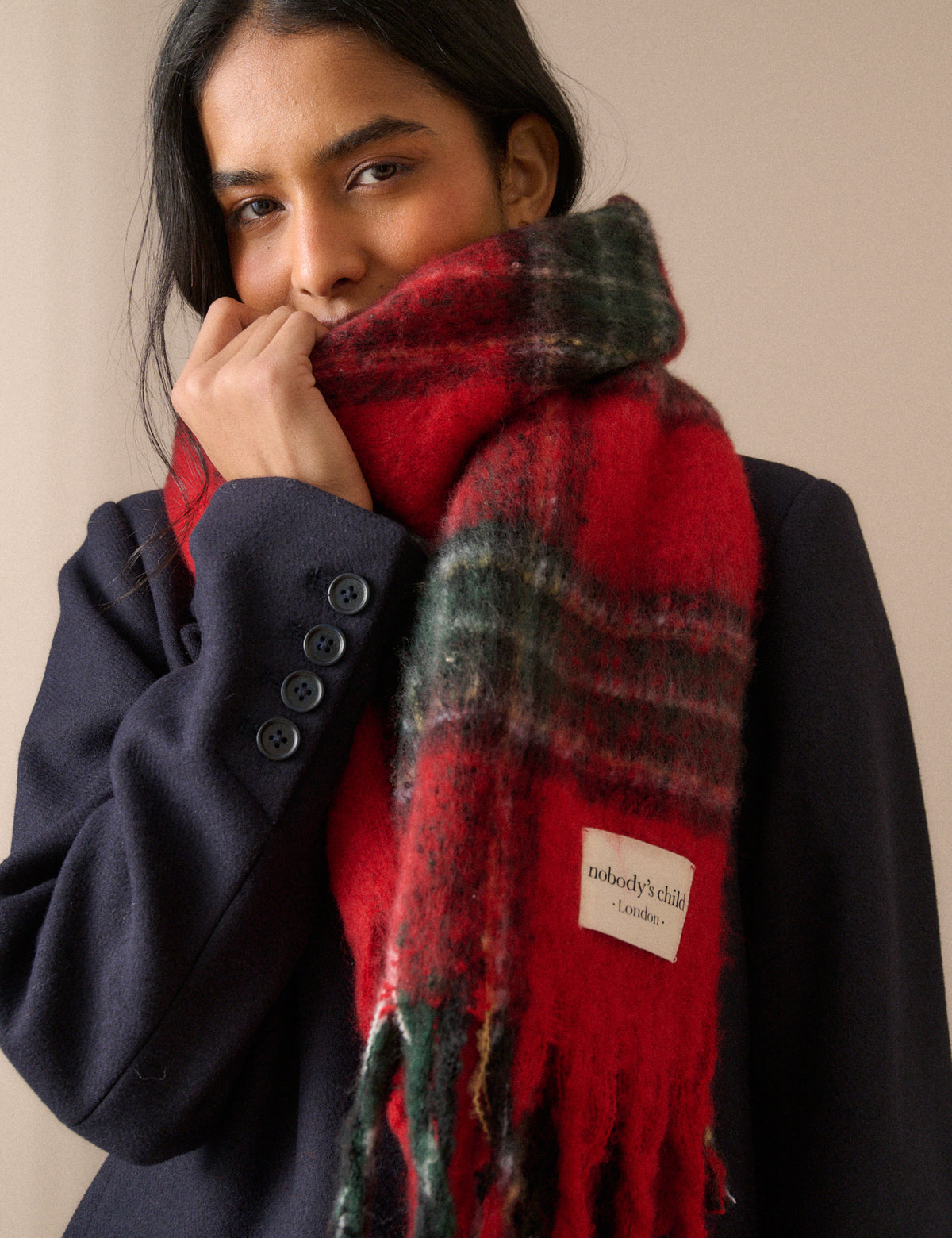 Red Tartan Blanket Scarf
